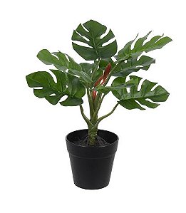 Planta Árvore Artificial Costela-de-adão Real Toque Verde 30cm