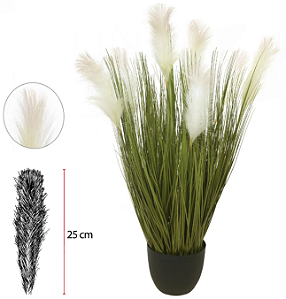 Arranjo Grass Artificial Com Flor Verde 95cm