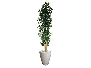 Planta Árvore Artificial Bambu 2,18m Com Vaso Areia 44