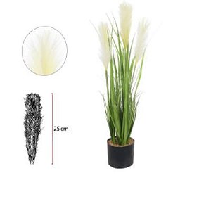 Folhagem Artificial Grass C/PLuma Creme 85cm