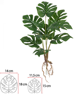 Planta Árvore Artificial Costela De Adão Real Toque Verde 52cm