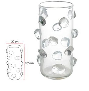 Vaso Decorativo Vidro Transparente Fosco 32,5cm