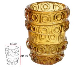 Vaso Decorativo Vidro Ambar 23,5cm