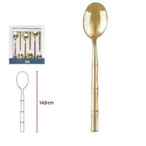 Set 6 Garfos de Sobremesa Ou Aperitivo Bambu Natural e Aço Inox - CASA  MARQUEZ