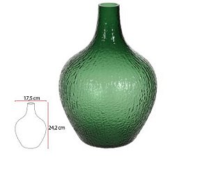 Vaso Decorativo Vidro Verde 24,2cm