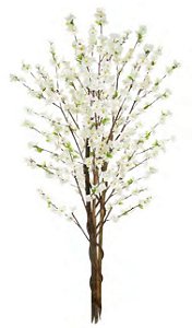 Planta Árvore Artificial Cerejeira X450  Branco 1,6m