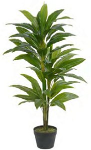 Planta Árvore Artificial Dracena Real Toque C/Pote X49 Verde 1,1m