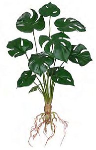 Planta Árvore Artificial Costela de Adão Toque C/Raiz Verde 48cm