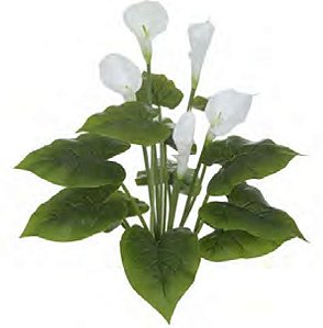 Planta Árvore Artificial Copo De Leite Real Toque X5 Branco 55cm