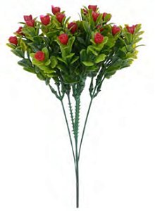 Folhagem Artificial Pick Flor Mini X5 Vermelha 25cm com 6 Hastes