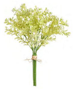 Folhagem Artificial Flor Mini Ramalhete C/Fita X7 Branco 32cm
