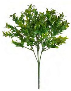 Folhagem Artificial Buxus Real Toque C/Powder X40 Verde 33cm