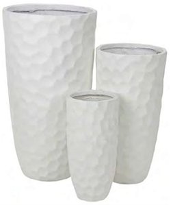 Vaso Fibrocimento C/3 Uni Branco 77cm