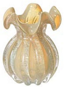 Vaso Decorativo Vidro Bege Amêndoa 17cm