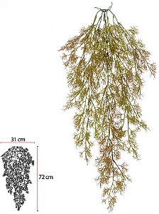 Planta Artificial Pendentes Alfinete C/Print Verde Outono 80cm