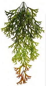 Planta Artificial Pendentes Folhagem Chifre De Veado Pendurar Laranja Outono 80cm