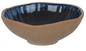 Centro De Mesa Ceramica 13,9x7,4x6cm Organic Redondo Azul