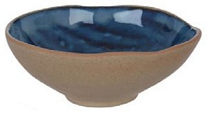 Centro De Mesa Ceramica 13,9x7,4x6cm Organic Redondo Azul