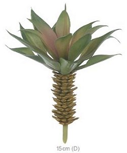 Planta Artificial Suculenta Agave Verde Rosa 17cm