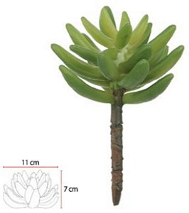 Planta Artificial Suculenta Verde 16cm
