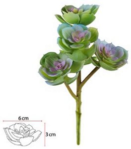 Planta Artificial Suculenta Verde Purpura 18cm