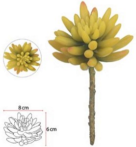 Planta Artificial Suculenta Amarelo 17cm