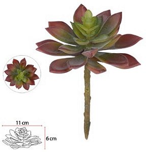 Planta Artificial Suculenta Vermelho Outono 13cm