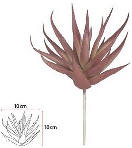 Planta Artificial Suculenta Agave Vermelho 2T Outono 17cm