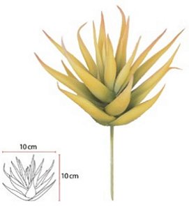 Planta Artificial Suculenta Agave Amarelo 17cm