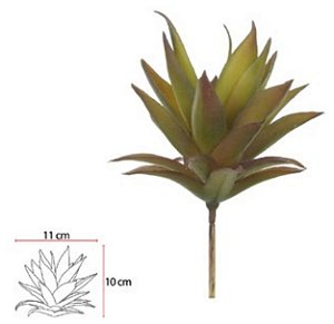 Planta Artificial Suculenta Agave Verde Vermelho 15cm
