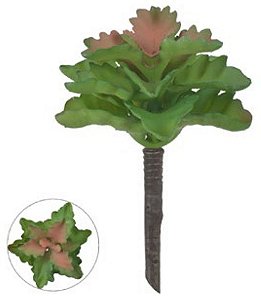 Planta Artificial Suculenta Verde Vermelho 17cm