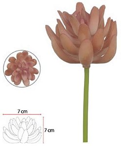Planta Artificial Suculenta Rosa 15cm