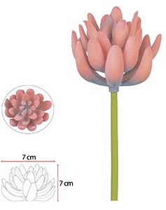 Planta Artificial Suculenta Rosa Outono 15cm
