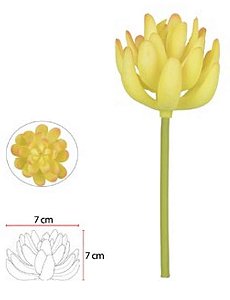 Planta Artificial Suculenta Amarelo 15cm