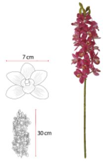 Haste Orquidea Dendrobium C/Coat Real Toque X20 Rosa 82cm