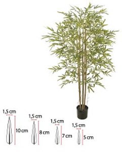 Planta Artificial Árvore Bamboo Real Toque C/Pote X1800 Verde 1,50cm