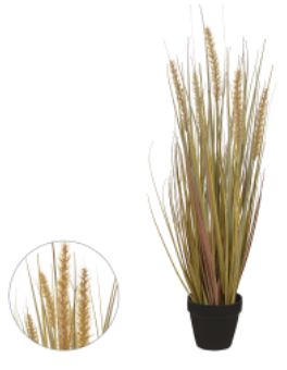 Planta Artificial Folhagem Grass C/Pote Verde Outono 69cm