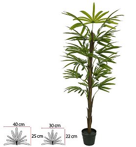 Árvore Artificial Palmeira Raphis Real Toque X18 Verde 1,50cm