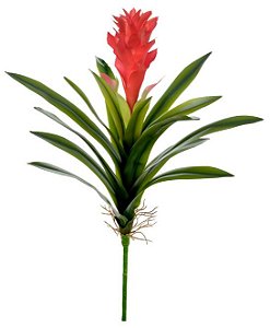 Folhagem Bromelia Real Toque X16 Vermelho 55cm