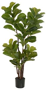 Planta Artificial Ficus Lyrata Real Toque Pu C/Pote X72 Verde 1,2m