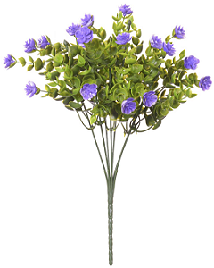 Planta Artificial Folhagem Mini Flor X21 Lavanda 32cm