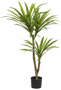 Planta Árvore Artificial Dracena Real Toque Pu C/Pote X51 Verde 1,05m