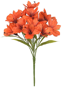 Planta Artificial Buque Astromelia Cetim X15 Laranja 34cm