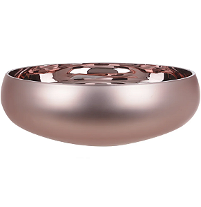 Vaso Bacia Vidro Rose 2T 10cm
