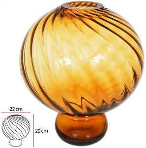 Vaso Decorativo Vidro Ambar 20cm