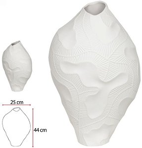 Vaso Decorativo Porcelana Branco 44cm