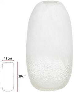 Vaso Decorativo Vidro Branco 29cm