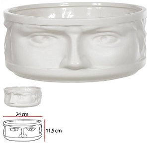 Vaso Decorativo Centro De Mesa Porcela Branco 11,5cm