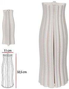 Vaso Decorativo Ceramica 3D Branco 32,5cm