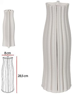 Vaso Decorativo Ceramica 3D Branco 28,5cm